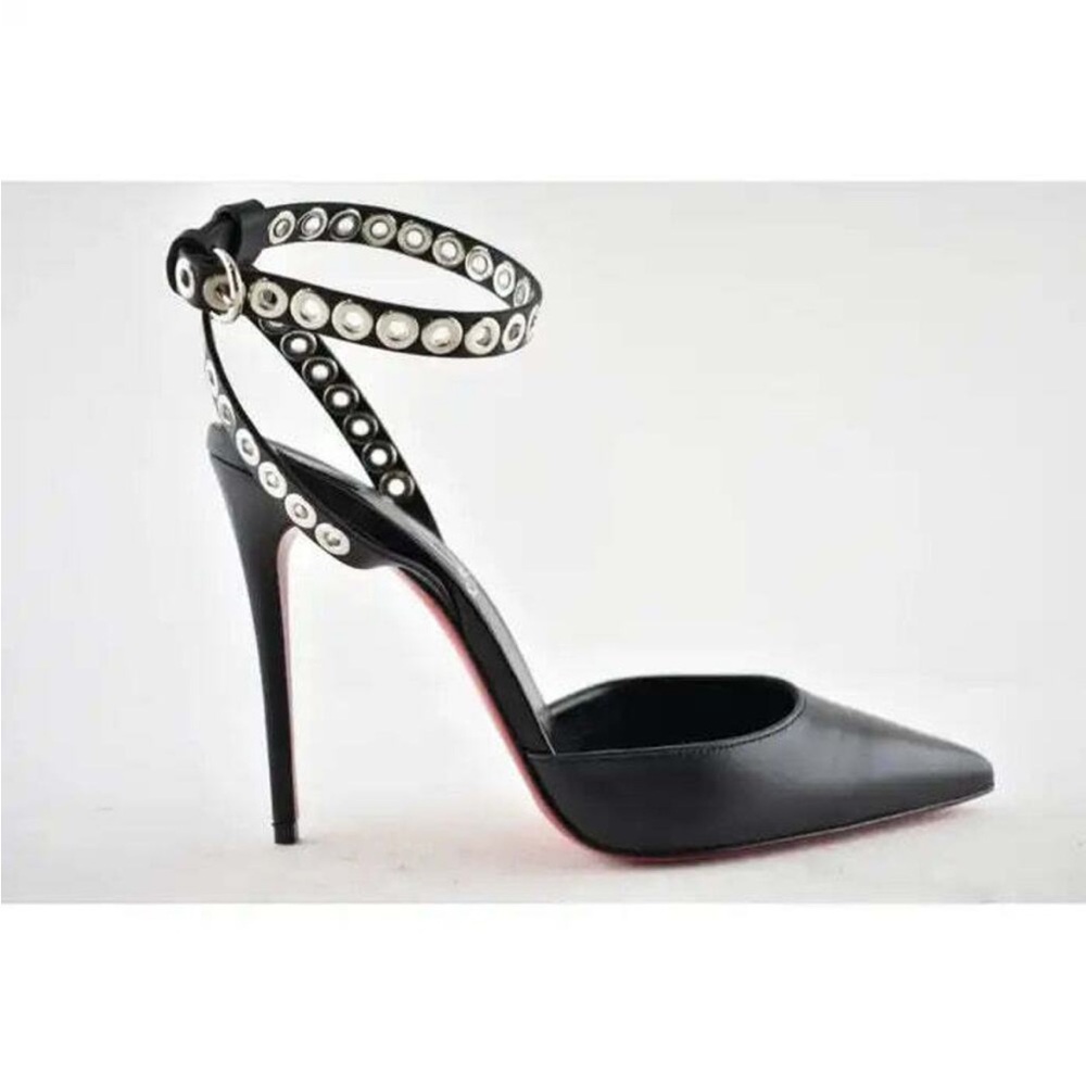 Christian Louboutin Pumpaclou Black Studded Women's Heels sz38